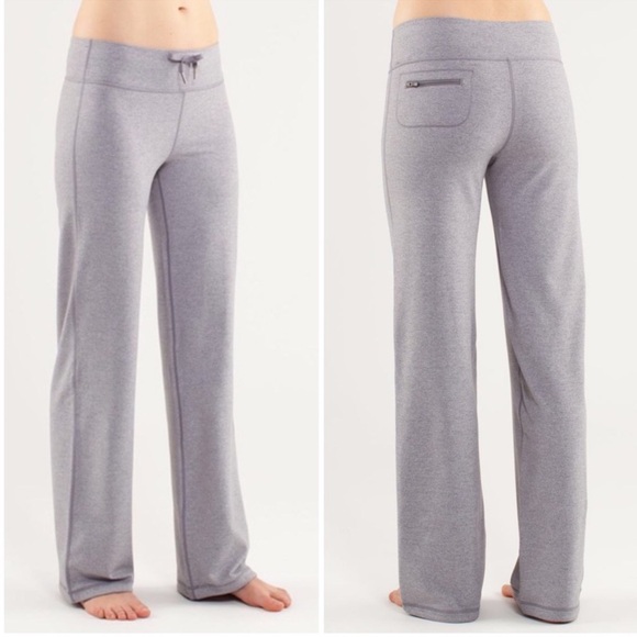 Lululemon Relaxed Fit Pant 14 Heathered Fossil Grey Pocket Gym Yoga Luon Lounge - Picture 1 of 7